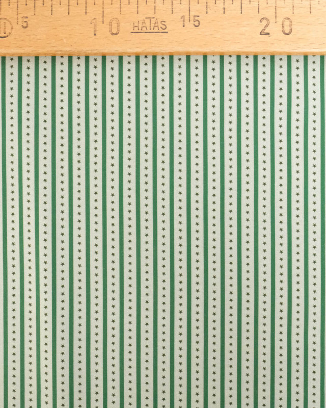 Tissu rayures et étoiles vert | Mercerine