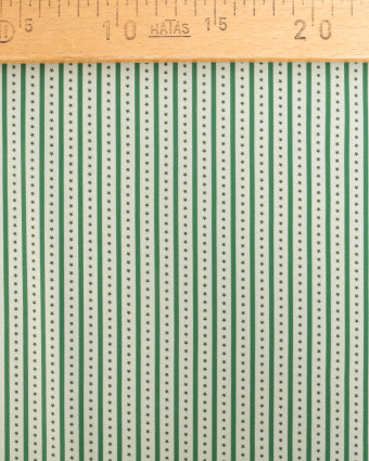 Tissu rayures et étoiles vert | Mercerine