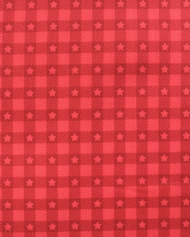 Tissu vichy et étoiles rouge | Mercerine
