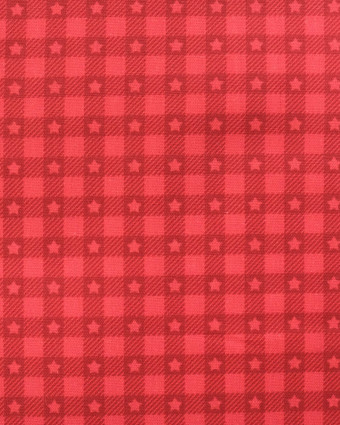 Tissu vichy et étoiles rouge | Mercerine