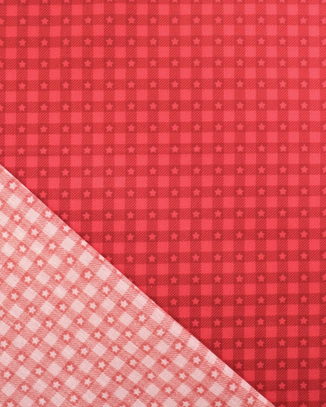 Tissu vichy et étoiles rouge | Mercerine