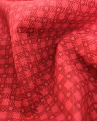 Tissu vichy et étoiles rouge | Mercerine