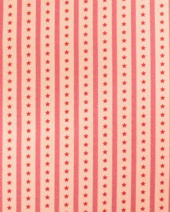 Tissu rayures et étoiles rose | Mercerine