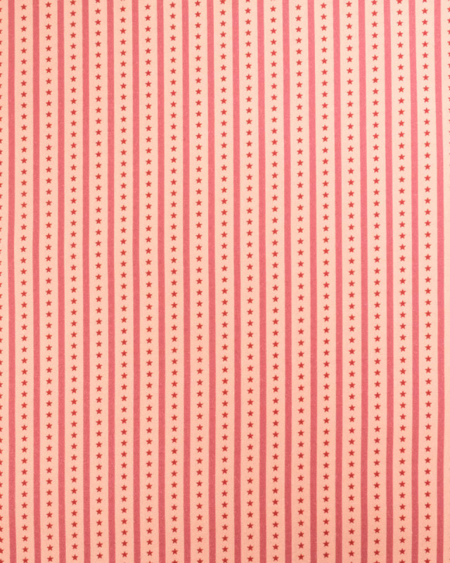 Tissu rayures et étoiles rose | Mercerine