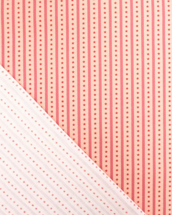 Tissu rayures et étoiles rose | Mercerine