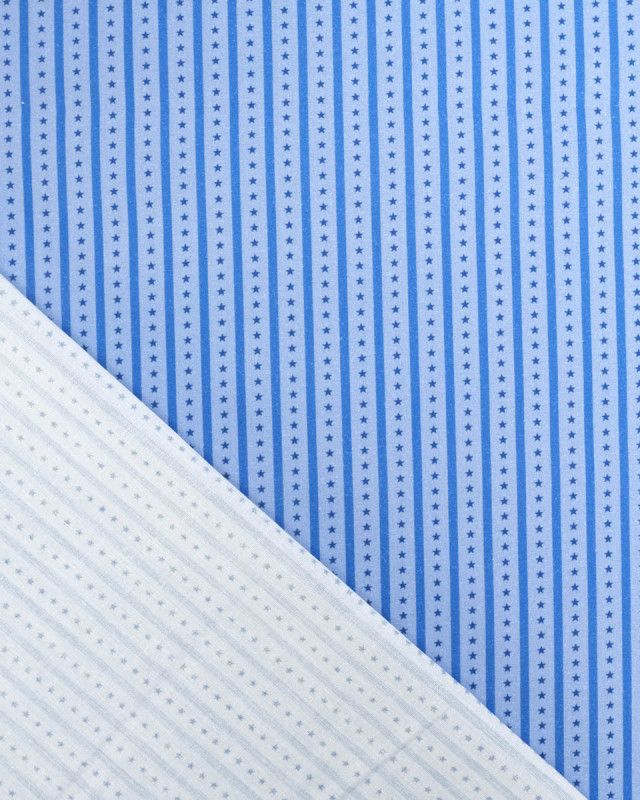 Tissu rayures et étoiles bleu| Mercerine