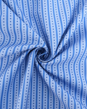 Tissu rayures et étoiles bleu| Mercerine