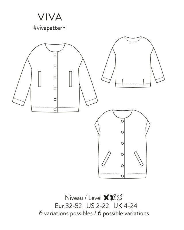 Patron veste Viva - Atelier Scämmit - Mercerine