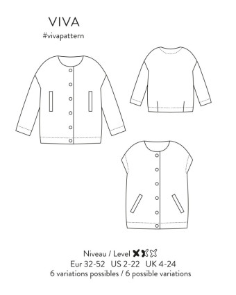 Patron veste Viva - Atelier Scämmit - Mercerine