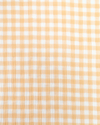 Double gaze de coton vichy orange - Mercerine