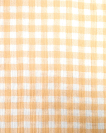 Double gaze de coton vichy orange - Mercerine