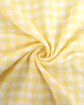 Double gaze de coton vichy jaune et blanc