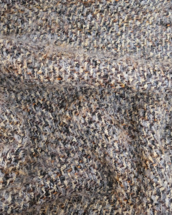 Tissu tweed gris chiné et fils dorés - Mercerine