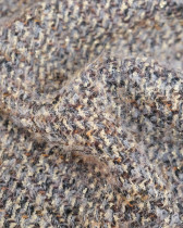 Tissu tweed chiné gris avec fils dorés
