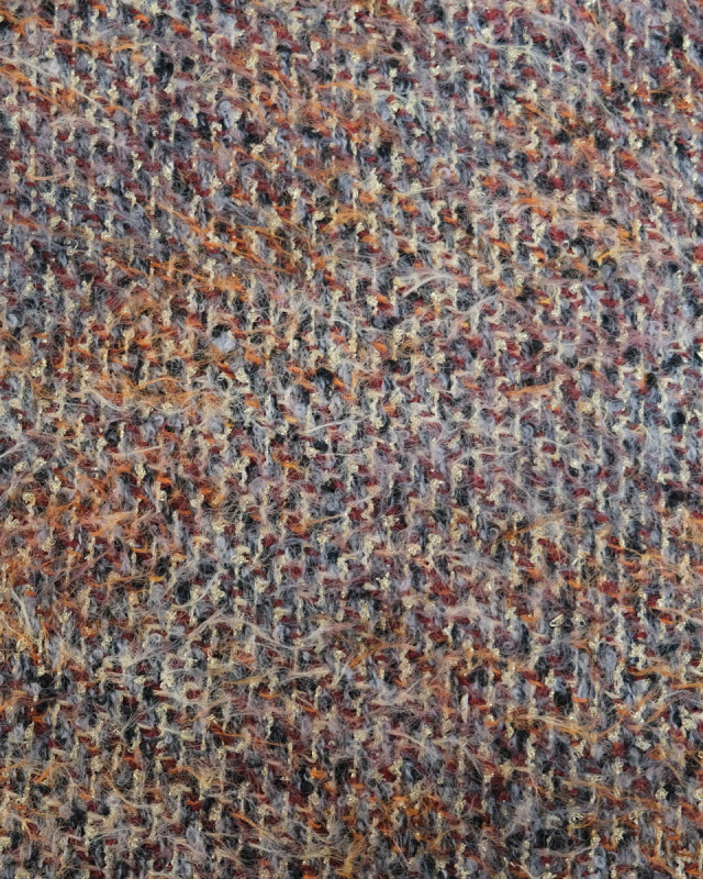 Tissu tweed chiné orange et doré - Mercerine