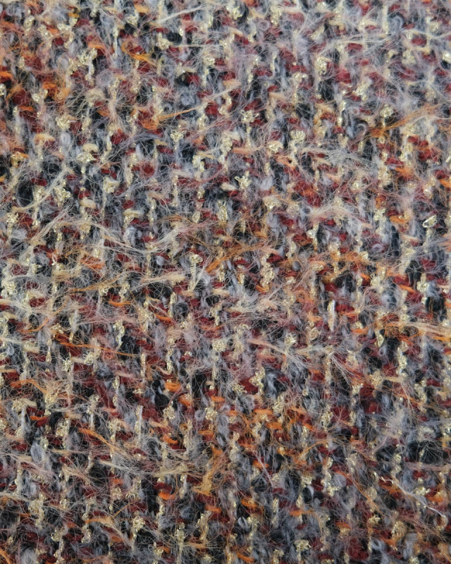 Tissu tweed chiné orange et doré - Mercerine