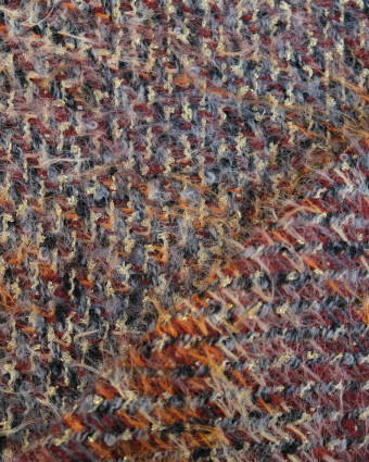 Tissu tweed chiné orange et doré - Mercerine