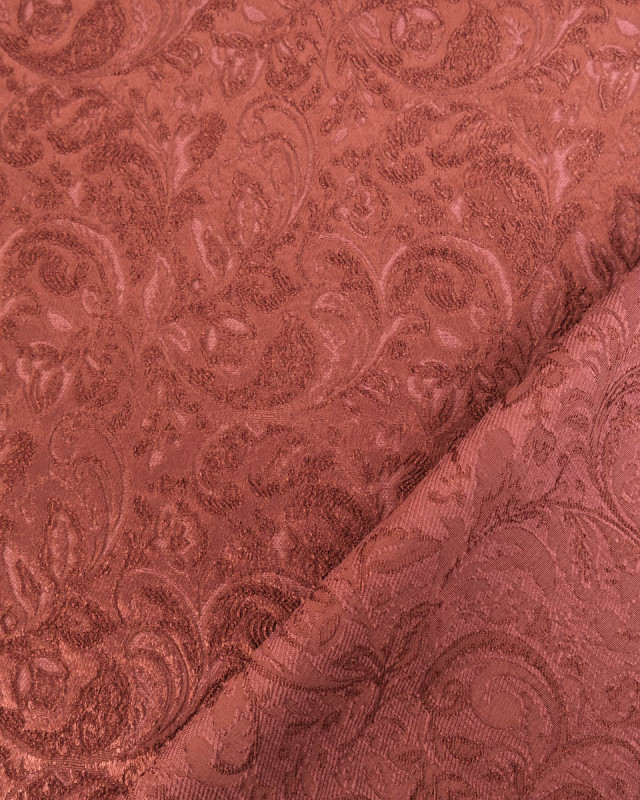 Jacquard stretch vieux rose à reliefs - Mercerine