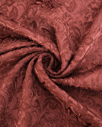 Tissu jacquard stretch vieux rose à motifs en relief - Mercerine