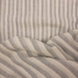 Double Gaze réversible Kokka Stripes gris - par 10cm -  Mercerine