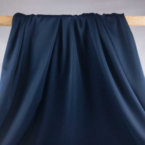 Tissu satin microfibre au mètre - Tissu pour robe bleue Mercerine.com