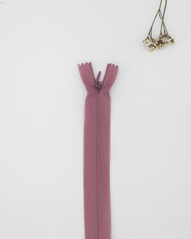 Fermeture à glissière invisible vieux mauve