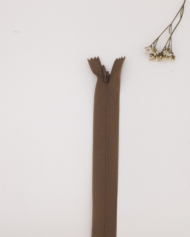 Fermeture à glissière invisible marron