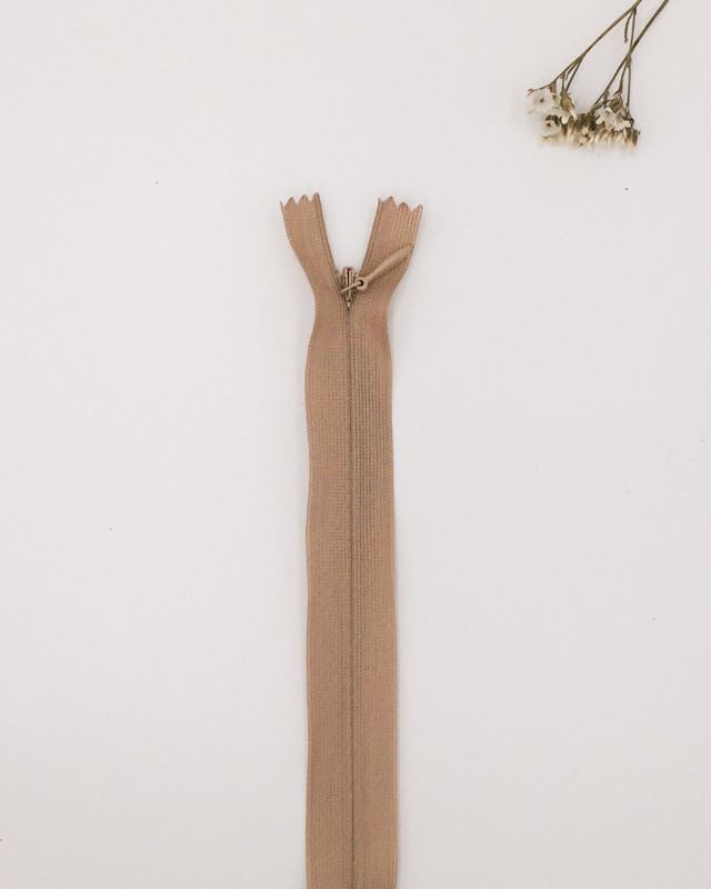 Fermeture à glissière invisible beige moka