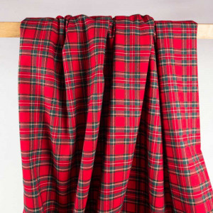  Tissu Écossais Rouge x10cm -  Mercerine