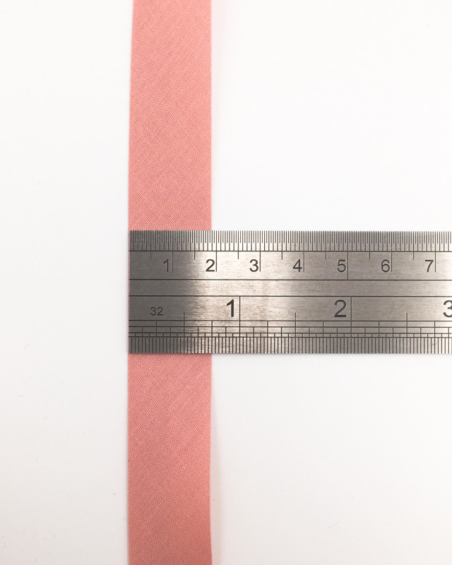 Biais vieux rose en coton mélangé 20mm : vendu au mètre - Mercerine