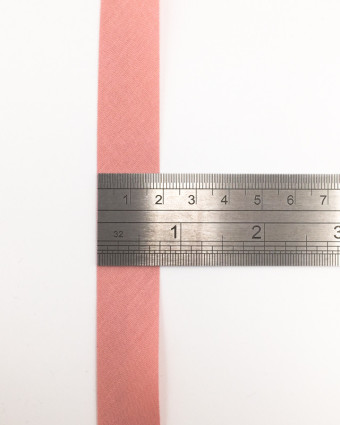 Biais vieux rose en coton mélangé 20mm : vendu au mètre - Mercerine