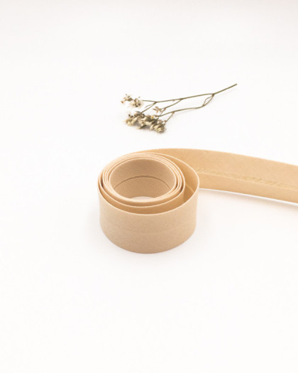 Biais Beige Sable au Mètre – Finition Couture | Mercerine