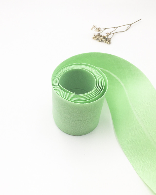 Biais de couture vert pistache au mètre - Mercerine