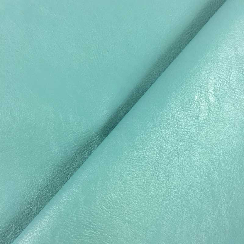 Tissu simili cuir pour siège siège turquoise Thibaud x10cm -  Mercerine