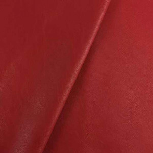 Tissu simili cuir rouge qualité siège Thibaud x10cm -  Mercerine