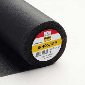 Tissu Vlieseline G405 Entoilage thermocollant laine soie sauvage  gris noir léger -  Mercerine