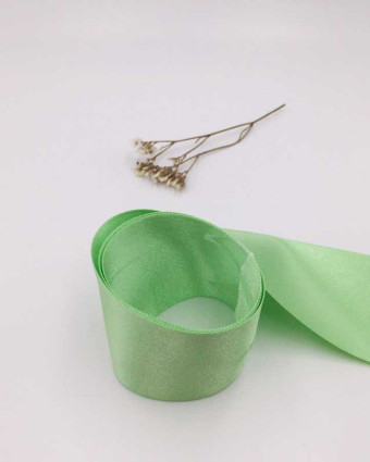 Ruban satin vert amande