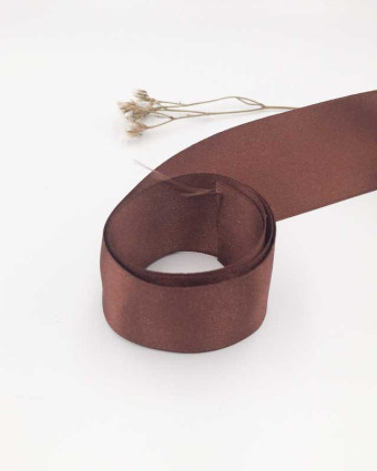 Ruban satin brun