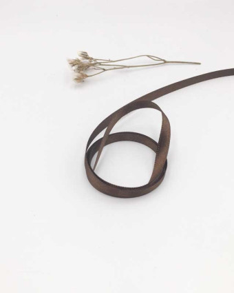 Ruban satin marron macchiato