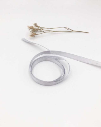 Ruban satin  gris perlé