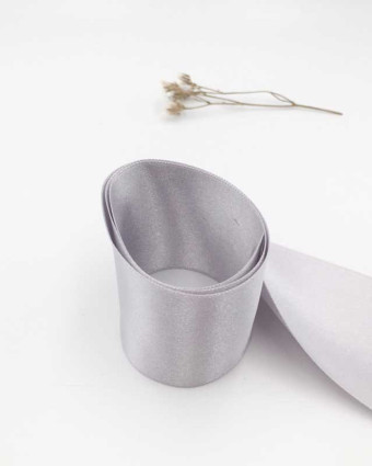 Ruban satin  gris perlé