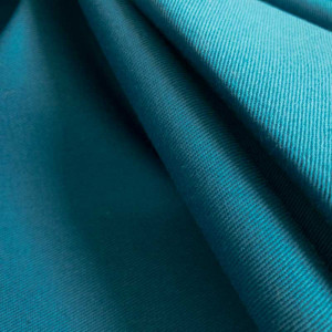 Sergé De Coton Bleu Paon - 10cm