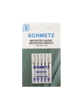 Aiguilles microtex 60/60/70/70/80 : aiguilles soie microfibre Schmetz