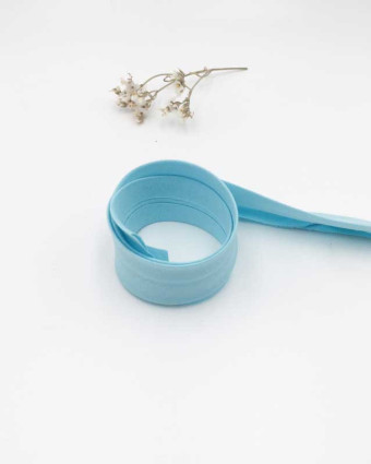 Biais coton Bio bleu ciel 20mm - Mercerine