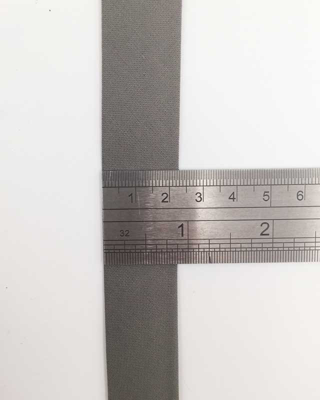 Biais coton Bio gris 20mm - Mercerine