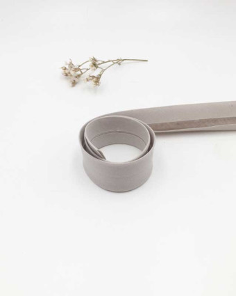 Biais coton gris clair Bio x1m -  Mercerine