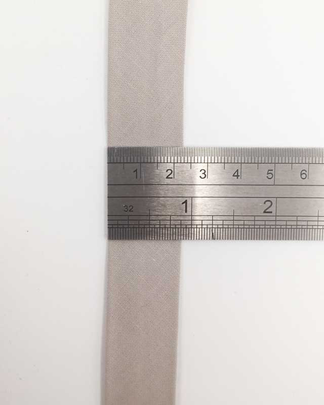 Biais coton bio gris clair 20mm - Mercerine