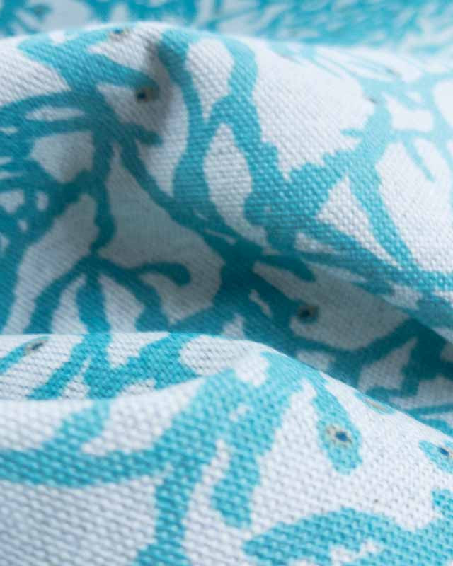 Toile coton Calédonie turquoise x10cm