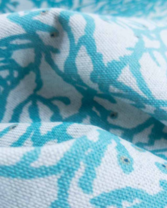 Toile coton Calédonie turquoise x10cm