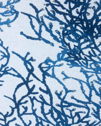 Toile coton Calédonie bleu marine x10cm